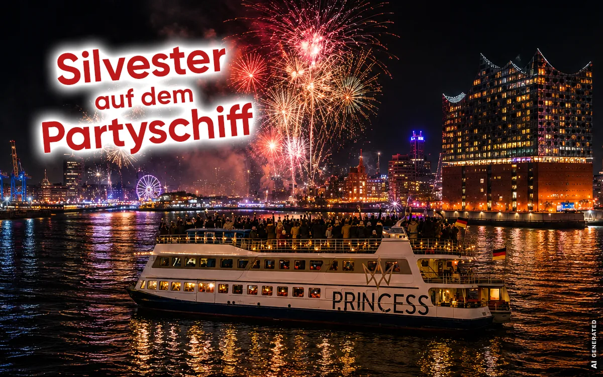 Die Silvesterparty in Hamburg auf dem Partyboot 2026
